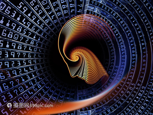 人數(shù)字系列適合科學(xué)信息技術(shù)教育項目背景的象征人類概況數(shù)字的成